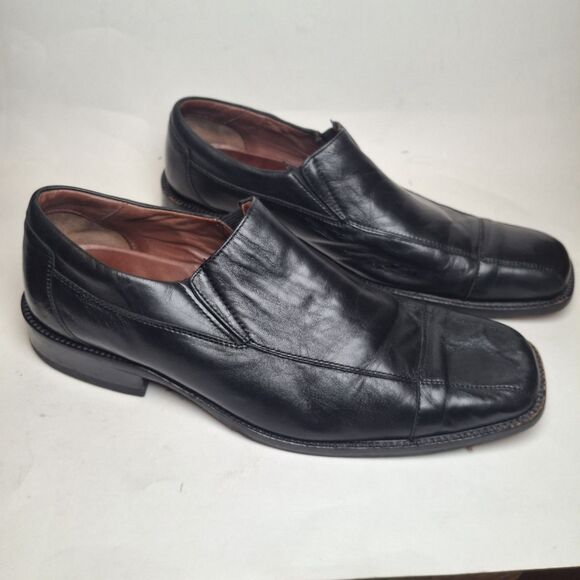 Johnston Murphy Sheepkin Y2k Square Toe Black Leather Slip-on Loafer Brazil 11M
